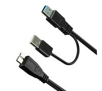 SaiTech IT Cavo di trasferimento dati USB 3.0 Dual Power Y Shape da tipo A a Micro B, ad alta velocità, fino a 5 Gbps, per hard disk esterni (35 cm, 0,35 m)