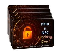 SaiTech IT Confezione da 5 carte con blocco RFID per proteggere l'intero portafoglio, borsa e carte dal portafoglio NFC senza contatto per uomini e donne, arancione e nero, Arancione e nero., 5 Pack