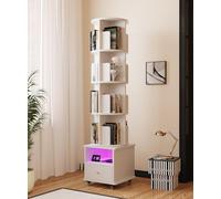 Saitedudu libreria girevole su ruote (4 livelli con luci)