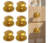 Saituo Home 6 Pezzi Maniglie per Mobili da Cucina, Maniglie per Mobili Self Adhesive, Pomelli per Cassetti Rotondi, Pomello Porta Acciaio Inossidabile, Ideale per Armadio Cassetto Armadio (Oro)