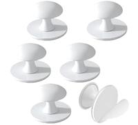 Saituo Home 6 Pezzi Maniglie per Mobili da Cucina, Maniglie per Mobili Self Adhesive, Pomelli per Cassetti Rotondi, Pomello Porta Acciaio Inossidabile, Ideale per Armadio Cassetto Armadio (Bianco)