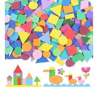 Saituo Home Circa 1500 Pezzi Adesivi in Gomma Espansa per Bambini, Autoadesivi Geometrici Colorati in Gommapiuma, Sticker Autoadesivi per Ausili Didattici Lavori di Artigianato Scrapbooking Fai da Te