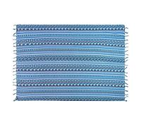 SAIVONA Pareo Sarong da Donna Gonna Avvolgente Telo da Spiaggia Come Asciugamano Avvolgente o Vestito Asciugamano Fatto a Mano dal Commercio Equo e Solidale Produzione Batik Strisce Toni Blu