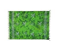 SAIVONA Pareo Sarong Telo Mare Gonna Spiaggia -Opaco Come o Asciugamano e Abito Avvolgente Donna - Fatto a Mano dalla Produzione del Commercio Equo e Solidale Batik Tartaruga Verde