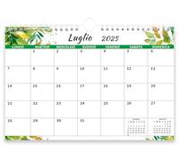 Saiwiimody Calendario 2025 2026 da Muro Luglio 2025 Dicembre 2026 Vegetale Calendario da Tavolo Italiano Planner Mensile Con le Vacanze Calendario da Parete Organizzatore di Famiglia Ufficio