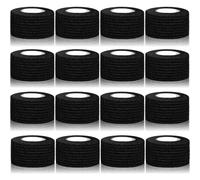 SaiXuan 16 Rotoli di Benda Elastica Autoadesiva, Alta Elasticità, Traspirante e Morbida, per Infortuni Sportivi, Primo Soccorso, Cura degli Animali, Fissaggio Antiscivolo, 2.5 cm x 4.5 m (Nero)