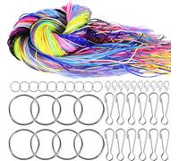 SaiXuan 200 Pezzi Kit Fili Scooby Doo, 20 Colori Fili per Braccialetti in PVC con 40 Accessori,per Creazioni DIY, Braccialetti, Portachiavi e Intrecci Creativi, con Anelli e Ganci