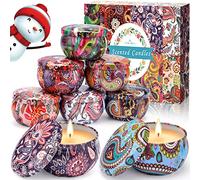 SaiXuan 8 Pezzi Candele profumate Set,100% Cera di Soia Naturale, Alleviare Lo Stress e Aromaterapia Regalo per La Decorazione di Aromaterapia Confezione Regalo per Compleanno, Matrimoni e Natale