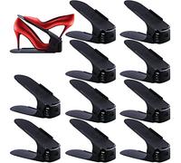 SaiXuan Set di 10 supporti per scarpe regolabili, impilare le scarpe, organizer per scarpe, risparmio di spazio per scarpe, supporto per rack (nero)