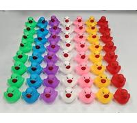 SaiXuan Set di anatre colorate da bagno, 56 pezzi, 7 colori, 3,5 x 3,5 x 3 cm, giocattolo da bagno per bambini