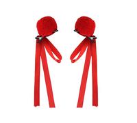 Saiyana 1 paio di panini di peluche per capelli per creare acconciature cinesi Movie anime copricapo per ragazze fino a 3 anni (rosso)