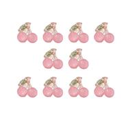 Saiyana 10 fermagli per capelli di ciliegia per adulti e bambini, in acrilico per ragazze e donne, piccoli forcine (rosa)