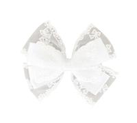 Saiyana 1pc/1pair Pianura Colore Nastro Bowknot Clip Dei Capelli Donne Dolce Forcina per Ragazze Bowknot Capelli Barrettes Trecce Clip(Bianco,1 Articolo)