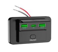 Saiyana Adattatore di ricarica 12 V-24 V con doppia USB e prese PD3.0 tipo C, impermeabile, per automotive marino