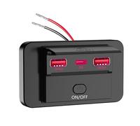 Saiyana Adattatore di ricarica 12 V-24 V con doppia USB e prese PD3.0 tipo C, impermeabile, per automotive marino