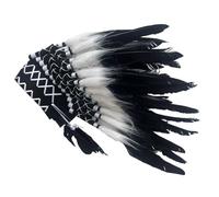 Saiyana Autentico copricapo piumato per festival e feste stili etnici copricapo -capelli spiegazioni per il desiderio di moda (nero)
