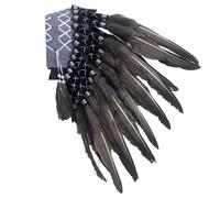Saiyana Autentico copricapo piumato per festival e feste stili etnici copricapo -capelli spiegazioni per il desiderio di moda (grigio)