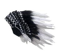 Saiyana Autentico copricapo piumato per festival e feste stili etnici copricapo -capelli spiegazioni per il desiderio di moda (bianco)