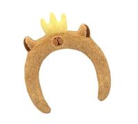 Saiyana Bella fascia in peluche da donna, adolescente, ragazza, lavaggio del viso, per cosplay, feste, copricapo (marrone scuro)