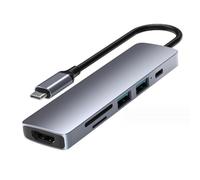 Saiyana Docking station USB C a 8 porte HDMIS Adattatore 4 K30 Hz PD55 W per computer portatile, tablet, trasferimento dati di velocità e veloce