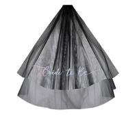 Saiyana Elegante velo da sposa con design a doppio strato, pettine sicuro per cerimonia nuziale, Halloween, feste in costume (laser a fiocco di neve nero)