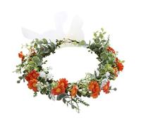 Saiyana Fasce floreali per donne, foglie di sposa, corone per matrimoni, feste, ghirlande di foglie, ghirlanda per capelli, fogliame, servizio fotografico (arancione B)