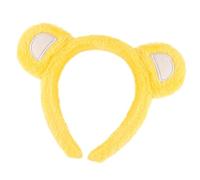 Saiyana Fascia per orecchie d'orso pelose con design regolabile per bambini e donne in morbido peluche per uso quotidiano (giallo)