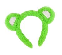 Saiyana Fascia per orecchie d'orso pelose con design regolabile per bambini e donne in morbido peluche per uso quotidiano (verde)