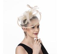 Saiyana Fascinator per le donne capelli cliphut piumato archi velo accessorio per capelli alla moda per festa di nozze Besond(spumante)