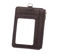 Saiyana Professional PU Leather Card Holder with Blocking Zippered Pocket and Adjustable Neck Lanyard for Everyday Use Travel Card Wallet