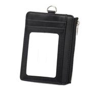 Saiyana Professional PU Leather Card Holder with Blocking Zippered Pocket and Adjustable Neck Lanyard for Everyday Use Travel Card Wallet