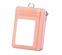 Saiyana Professional PU Leather Card Holder with Blocking Zippered Pocket and Adjustable Neck Lanyard for Everyday Use Travel Card Wallet