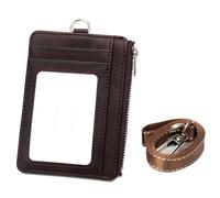 Saiyana Professional PU Leather Card Holder with Blocking Zippered Pocket and Adjustable Neck Lanyard for Everyday Use Travel Card Wallet