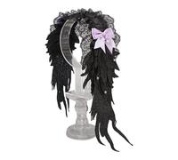 Saiyana Punk Wing - Fascia per capelli Dark Punk Anime con nodo ad arco regolabile, per donne e adolescenti (nero viola)