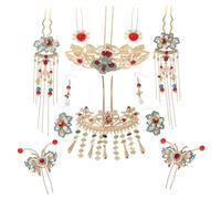 Saiyana Set di bacchette per capelli con frange antiche, forcine cinesi Han con bacchette antiscivolo antiscivolo per sposa