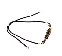 Saiyana Tibetano Nove Occhi DZI Perle Collana Fatto A Mano Agata Gioielli Spirituali Per Protezione Interna Pace E Saggezza Collana Unisex Tibetana, Taglia unica, come descritto, come descritto