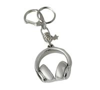Saiyana Trendy Gradient Earphone Keychain Mode Carabiner Clip per gli amanti della musica, in lega di plastica, argento, ca. 10 cm