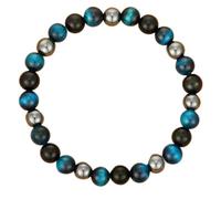 Saiyana Unisex Adjustable Tigered Eye Obsidians Bracelet Handmade Stretchable Healing Stone Bead Jewelry Unisex Adjustable Gemstones Magnetic Jewelry