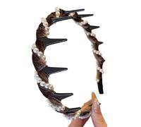 Saiyana Velvets Cristalli artificiali, fasce per capelli scintillanti, accessori per donne eleganti, feste, matrimoni, tutti i giorni (caffè profondo, piegare le perline)