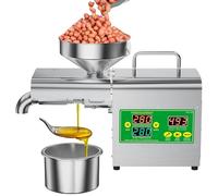SAIYERUS Pressa per Olio Multifunzione, Estrattore a Freddo/Caldo da 1500W in Acciaio Inox Controllo Intelligente della Temperatura, Include Spazzola per La Pulizia e Guanti Antiscottatura