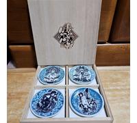 Saiyuki 20th Anniversary Original Art Exhibition Small Plate 4 Set Minoyaki