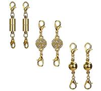 saizone Chiusure per Collane e Braccialetti, Magnetici Catenacci, Chiusure di Aragosta Magnetica, per Gioielli Collana Bracciale Fai da Te Decor, 6 Pezzi, Oro