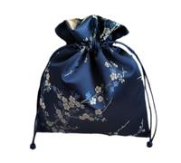 SAJMAKUWLA Borse di Seta, Borsa portagioielli Foderata in Broccato di Seta e Pelle Scamosciata 5,9x5,9 6,3x7, Pollici Multicolore(Blue Flower)