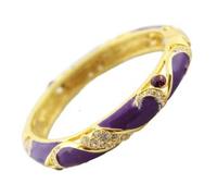 SAJMAKUWLA Bracciale cloisonné, Braccialetti ovali in Smalto e Strass Artigianali, Accessori Moda Donna, Braccialetti cloisonné, Gioielli Traforati placcati in Oro(Purple)