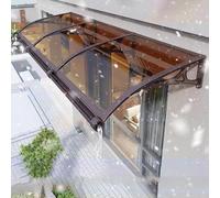 SAJMN Tenda da Sole per finestre, pensilina per Esterni, per Giardino, Patio, Veranda, Finestra, Porta, Copertura in policarbonato con Staffa in Alluminio, Protezione da Pioggia e Neve, Marrone 60