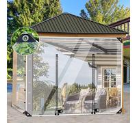 SAJMN Tenda Trasparente per pergolato, Gazebo, Patio, telone di plastica Impermeabile con Occhielli, Tende divisorie con Porte con Cerniera, 250x300 cm (8,2x9,8 Piedi)