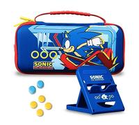 Sakar Sonic the Hedgehog, custodia per Nintendo Switch, kit per auto da gioco, impugnature per controller Nintendo Switch, supporto vivavoce, giochi e accessori per Nintendo Switch