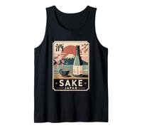 Sake Giapponese Giappone Vintage Monte Fuji Retro Kanji Souvenir Canotta