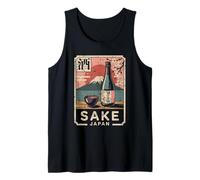 Sake Giapponese Giappone Vintage Monte Fuji Retro Kanji Souvenir Canotta