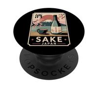 Sake giapponese Giappone Vintage Monte Fuji Retro Kanji Souvenir PopSockets PopGrip Adesivo